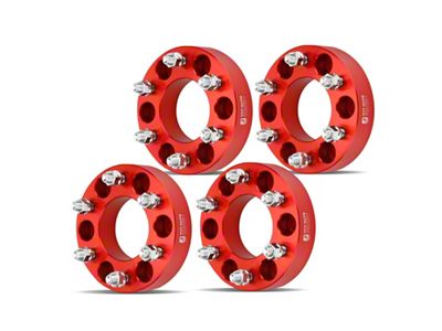 1.50-Inch 6-Lug Wheel Spacers; Red; Set of Four (04-14 F-150)