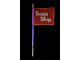 2-Foot Bright Blue LED Whip with 10-Inch x 12-Inch Red Buggy Whip Flag; Threaded Base (Universal; Some Adaptation May Be Required)