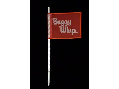 2-Foot Bright White LED Whip with 10-Inch x 12-Inch Red Buggy Whip Flag; Threaded Base (Universal; Some Adaptation May Be Required)