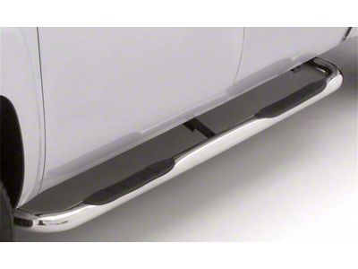 3-Inch Round Bent Nerf Side Step Bars; Polished Stainless (15-25 F-150 SuperCrew)