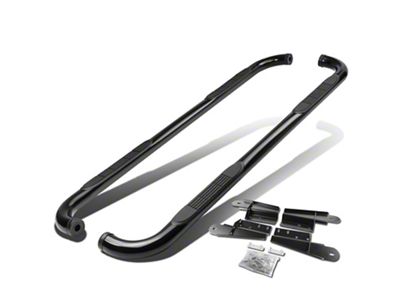 3-Inch Round Side Step Bars; Black (04-08 F-150 SuperCab)