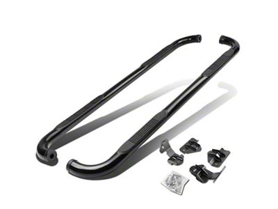 3-Inch Round Side Step Bars; Black (09-14 F-150 SuperCab)