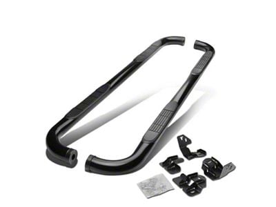 3-Inch Round Side Step Bars; Black (09-14 F-150 SuperCrew)