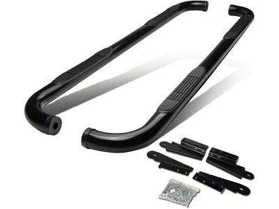 3-Inch Round Side Step Bars; Black (04-08 F-150 SuperCrew)