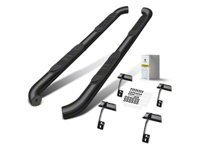 3-Inch Round Side Step Bars; Black (15-24 F-150 SuperCab)