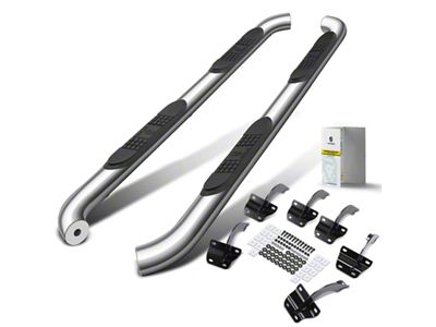 3-Inch Round Side Step Bars; Chrome (15-24 F-150 SuperCrew)