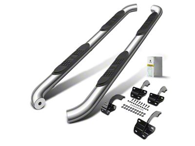 3-Inch Round Side Step Bars; Chrome (15-24 F-150 SuperCab)