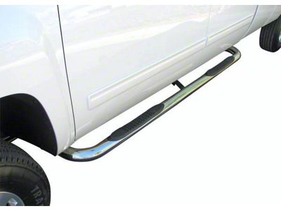 3-Inch Round Side Step Bars; Stainless Steel (15-24 F-150 SuperCrew)