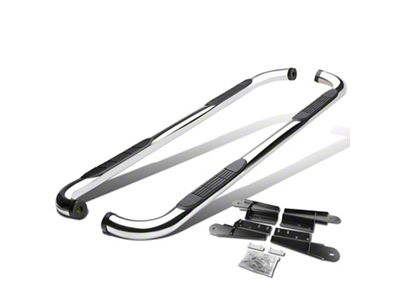 3-Inch Round Side Step Bars; Stainless Steel (04-08 F-150 SuperCab)