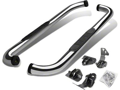 3-Inch Round Side Step Bars; Stainless Steel (09-14 F-150 Regular Cab)