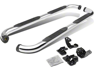 3-Inch Round Side Step Bars; Stainless Steel (09-14 F-150 SuperCrew)