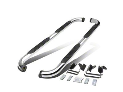 3-Inch Round Side Step Bars; Stainless Steel (01-03 F-150 SuperCrew)