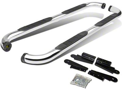 3-Inch Round Side Step Bars; Stainless Steel (04-08 F-150 SuperCrew)