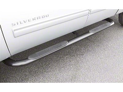 4-Inch Oval Bent Nerf Side Step Bars; Polished Stainless (15-25 F-150 SuperCrew)