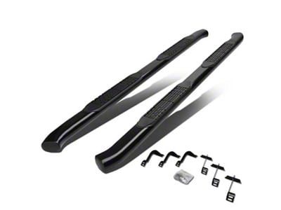 4-Inch Oval Side Step Bars; Black (15-24 F-150 SuperCrew)