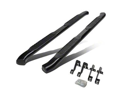 4-Inch Oval Side Step Bars; Black (04-14 F-150 SuperCab)