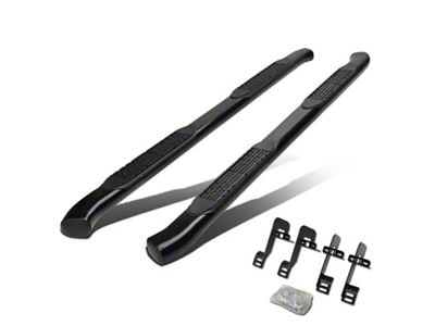 4-Inch Oval Side Step Bars; Black (04-14 F-150 SuperCrew)