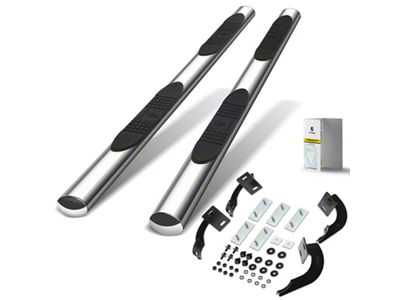 4-Inch Oval Straight Side Step Bars; Chrome (99-03 F-150 SuperCab)