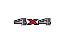 4x4 Decal; Black/Red/Gray (15-24 F-150)