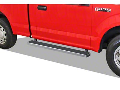 5-Inch iStep SS Running Boards; Hairline Silver (15-24 F-150 Regular Cab)