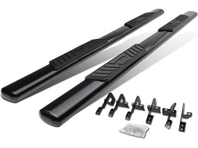 5-Inch Oval Side Step Bars; Black (09-14 F-150 SuperCrew)