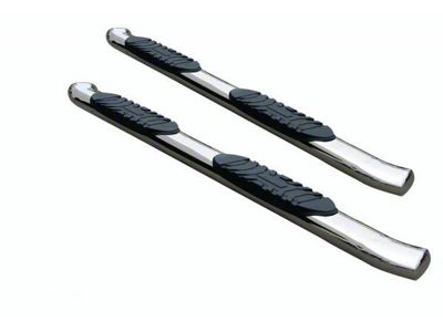 5-Inch Premium Oval Side Step Bars; Stainless Steel (15-24 F-150 SuperCab)