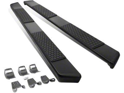 5-Inch Wide Flat Running Boards; Black (15-20 F-150 SuperCab)