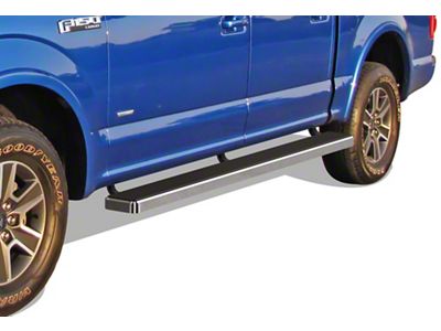6-Inch iStep SS Running Boards; Hairline Silver (15-24 F-150 SuperCrew)
