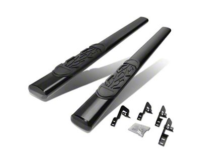 6-Inch Oval Side Step Bars; Black (04-14 F-150 Regular Cab)