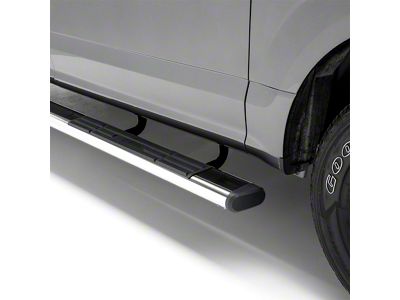 6-Inch Oval Side Step Bars; Polished Stainless (15-24 F-150 SuperCrew)