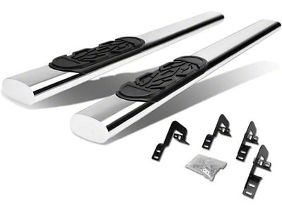 6-Inch Oval Side Step Bars; Stainless Steel (04-14 F-150 Regular Cab)