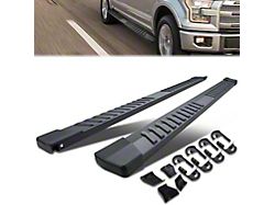 6-Inch Wide Flat Running Boards; Black (04-14 F-150 SuperCrew)