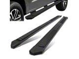 6-Inch Wide Flat Running Boards; Black (21-25 F-150 SuperCrew)