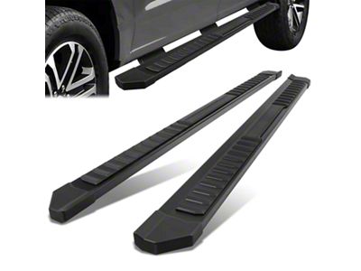 6-Inch Wide Flat Running Boards; Black (21-24 F-150 SuperCrew)