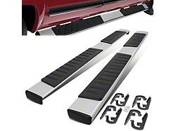 6-Inch Wide Flat Running Boards; Chrome/Black (04-14 F-150 SuperCab)