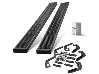 7-Inch Aluminum Running Boards; Textured Black (04-14 F-150 SuperCab)