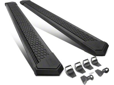 8-Inch Flat Step Bar Running Boards; Black (15-20 F-150 SuperCrew)