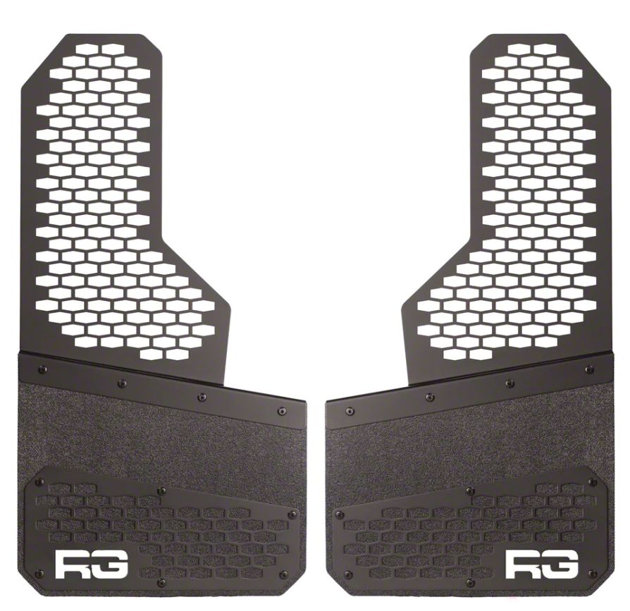 F150 8Inch Rek Mesh Offset Mud Flaps; Front or Rear; White (Universal