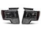 LED Bar Factory Style Headlights with Amber Reflectors; Black Housing; Smoked Lens (09-14 F-150 w/ Factory Halogen Headlights)