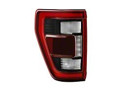 Black Appearance Package OE Style LED Tail Light; Chrome Housing; Red/Clear Lens; Driver Side (21-23 F-150 w/ Factory LED BLIS Tail Lights)