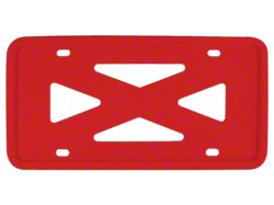 Blank 4-Hole Wide Rail Silicone License Plate Frame; Red (Universal; Some Adaptation May Be Required)