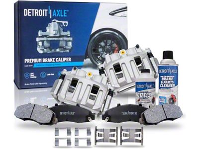 Brake Calipers with Ceramic Brake Pads, Brake Fluid and Cleaner; Front (99-03 F-150 w/ 5-Lug & Rear Disc Brakes, Excluding Harley Davidson & Lightning)