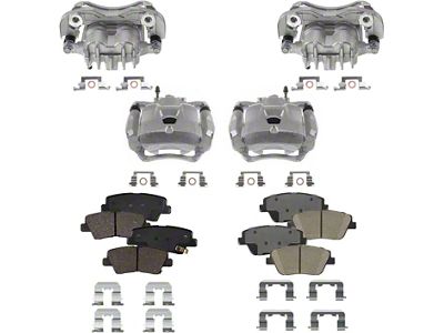 Brake Calipers with Ceramic Brake Pads; Front and Rear (04-08 F-150)