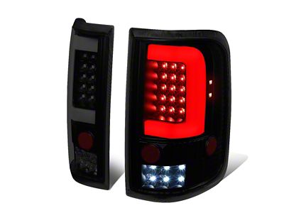 C-Bar LED Tail Lights; Black Housing; Smoked Lens (04-08 F-150 Styleside)