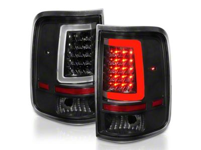 C-Light Bar Style LED Tail Lights; Black Housing; Clear Lens (04-06 F-150 Styleside)
