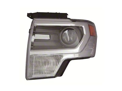 CAPA Replacement HID Headlight; Chrome Housing; Clear Lens; Driver Side (13-14 F-150 w/ Factory HID Headlights)