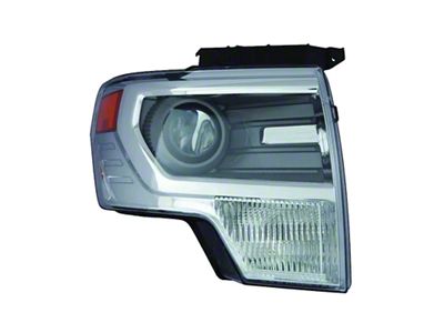 CAPA Replacement HID Headlight; Chrome Housing; Clear Lens; Passenger Side (13-14 F-150 w/ Factory HID Headlights)