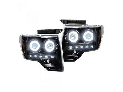 CCFL Halo Projector Headlights; Black Housing; Smoked Lens (09-14 F-150 w/ Factory Halogen Headlights)