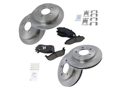 Ceramic 5-Lug Brake Rotor and Pad Kit; Front and Rear (97-03 4WD F-150)