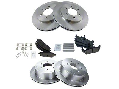 Ceramic 6-Lug Brake Rotor and Pad Kit; Front and Rear (04-08 4WD F-150)